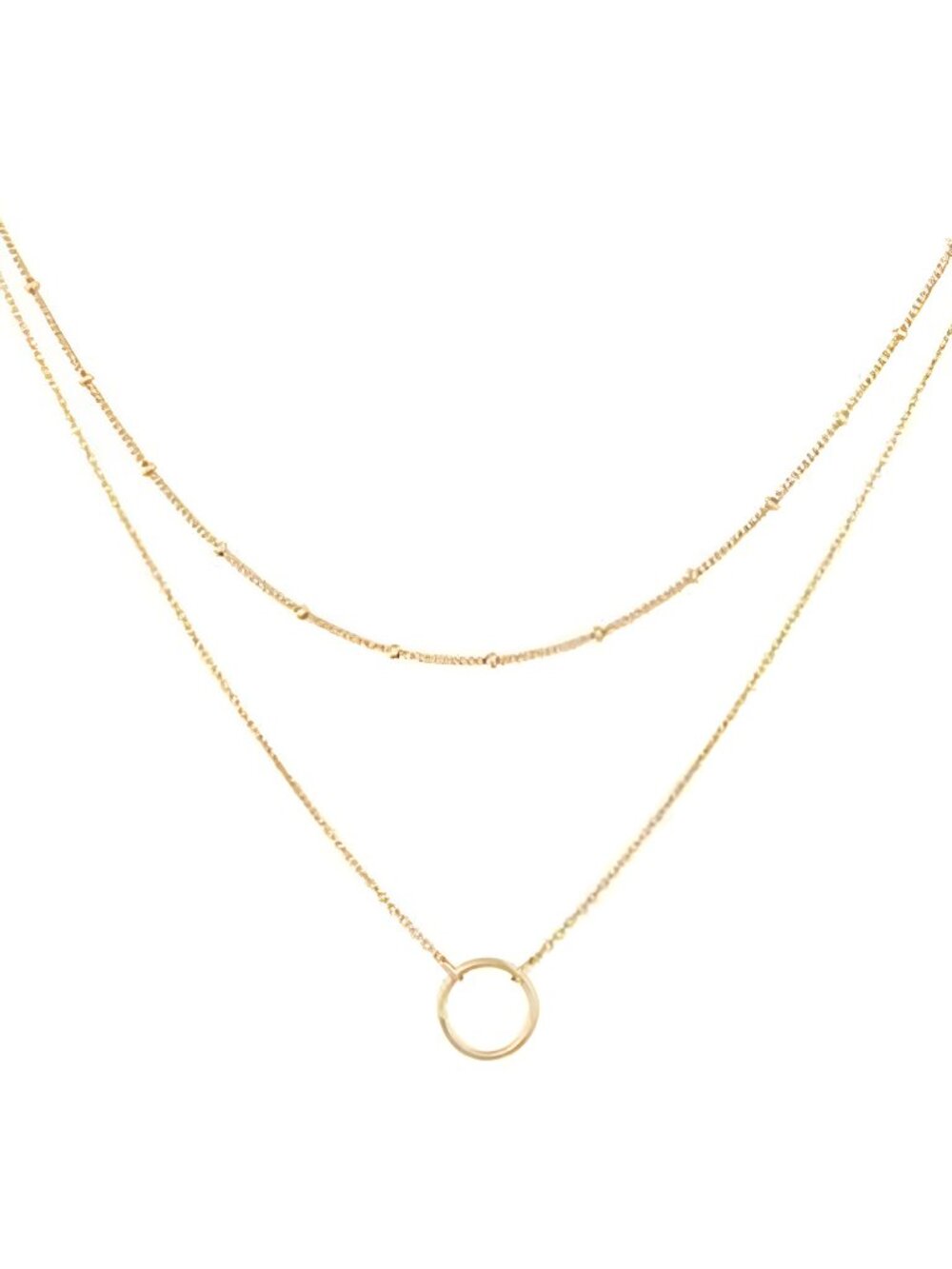 Layered Heart Necklace Pendant Handmade 18k Gold Plated Dainty Gold